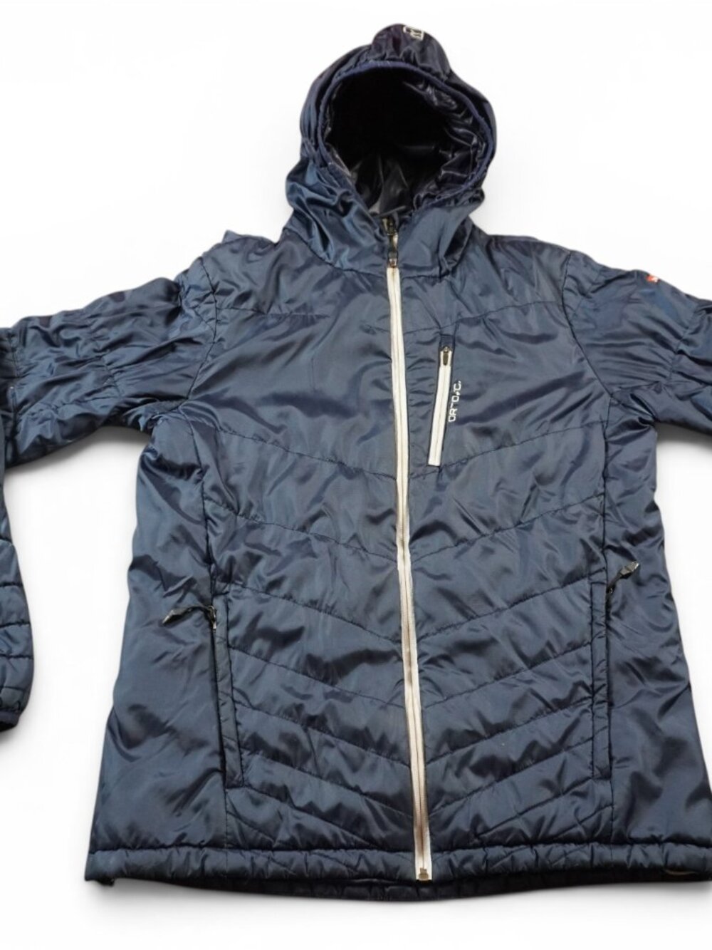 Ortovox Swisswool Jacket Mens Medium Blue Hooded Insulated Full Zip Ski Winter